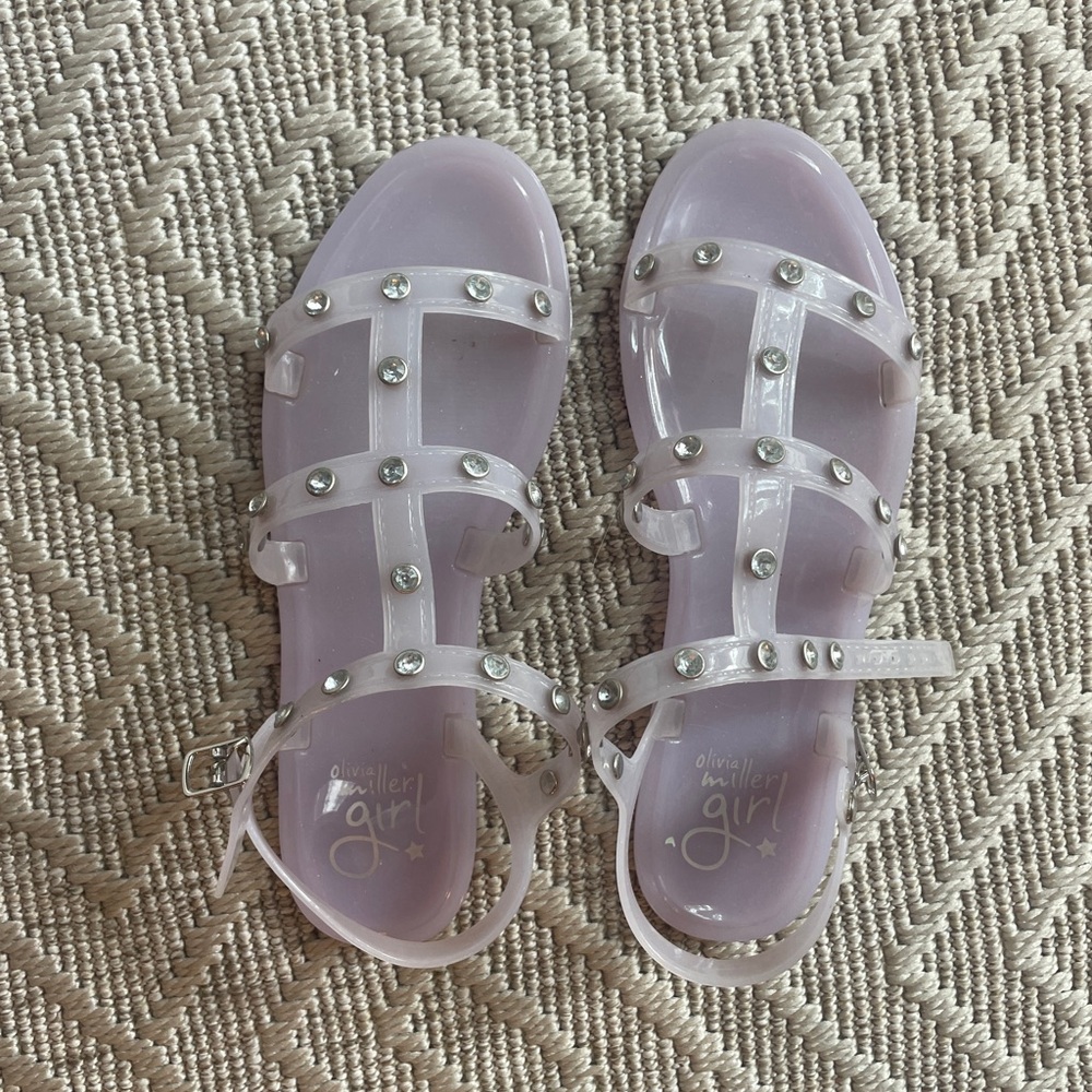 Olivia Miller Girl Lavender Sandals with Studded Detail